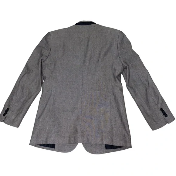 J. Lindenberg Johan Gray wool blazer with black trim slim fit sz 44r